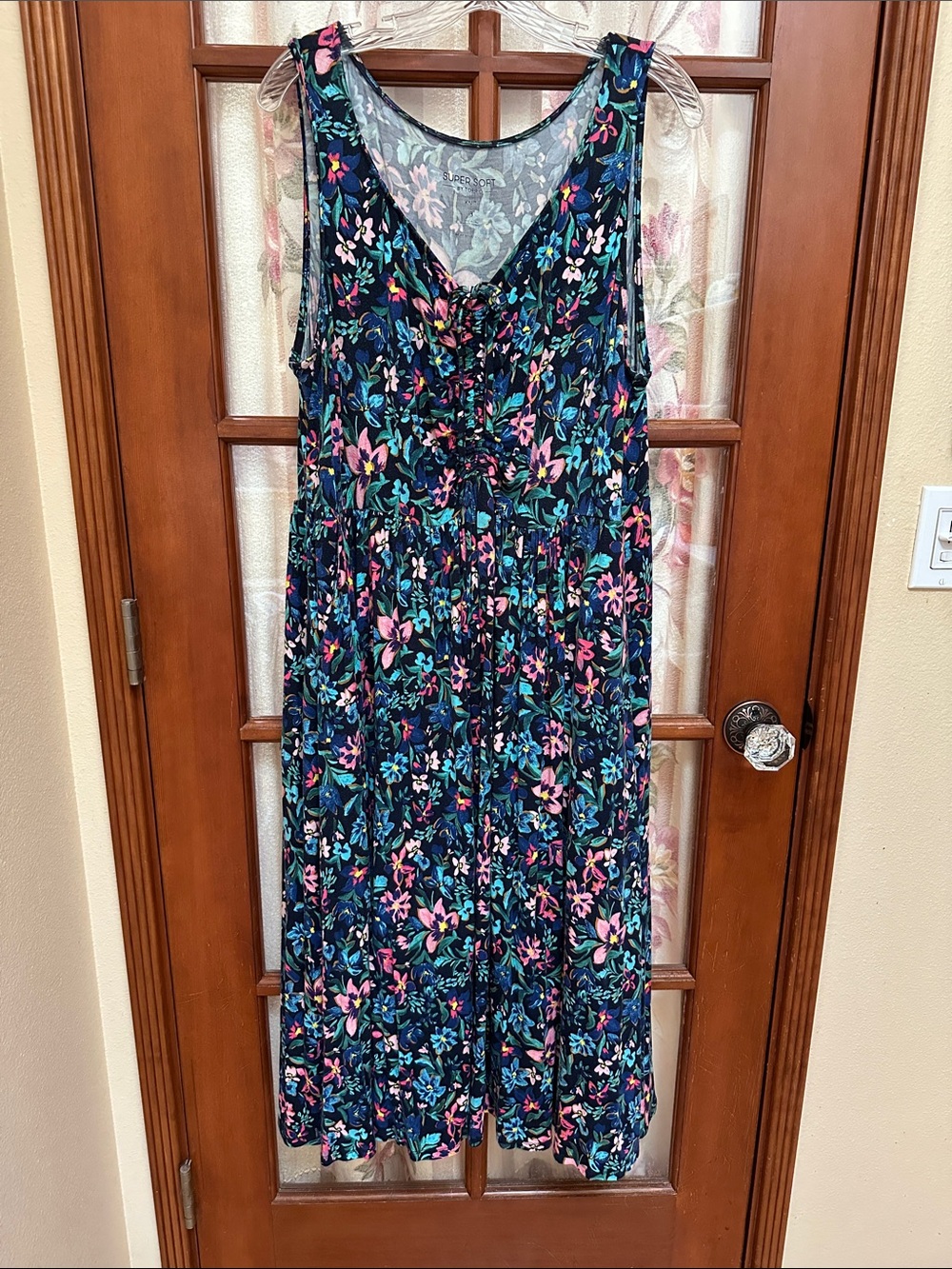 torrid Super Soft blue floral dress with pockets